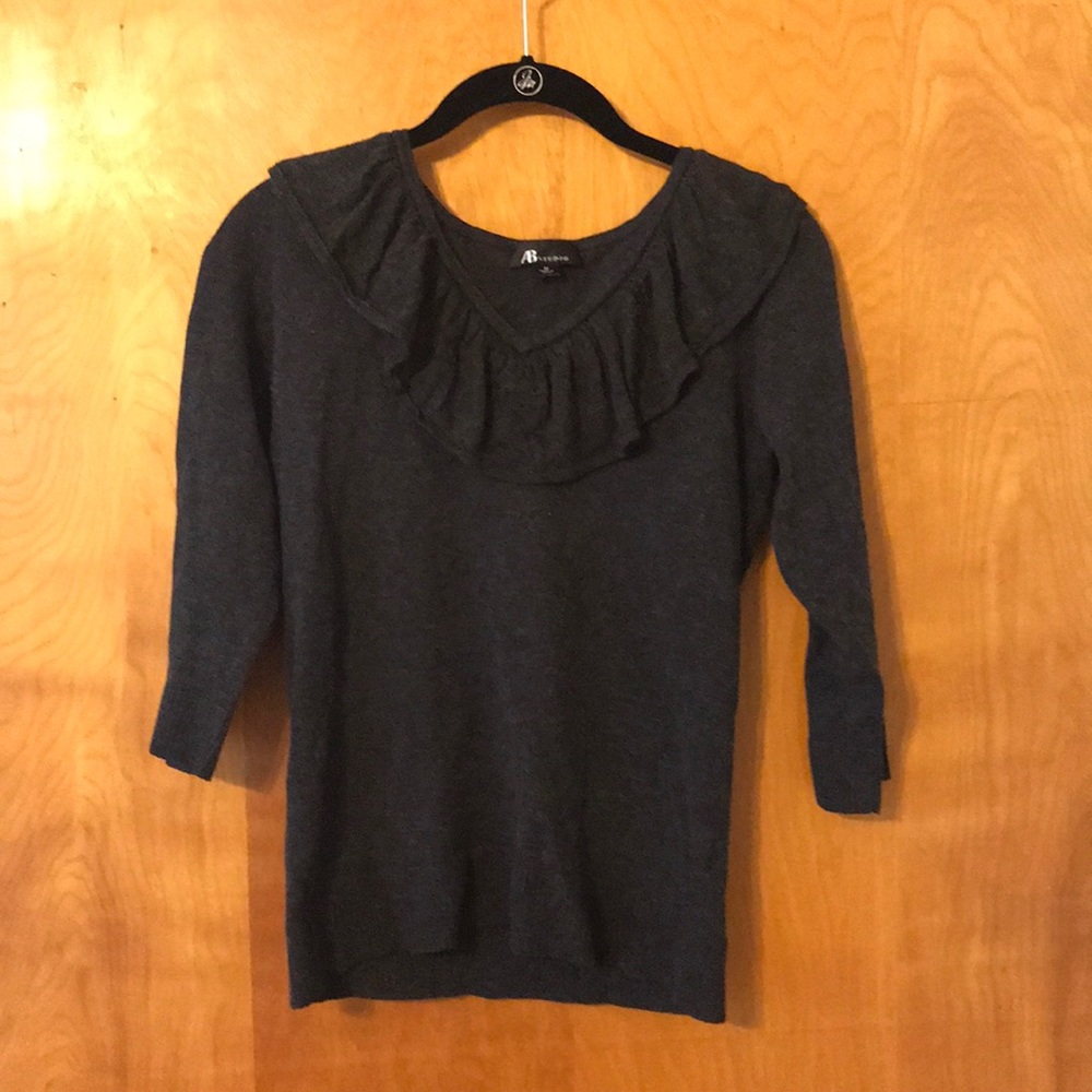 AB Studio 3/4 Sleeve Sweater Dark Gray Size M